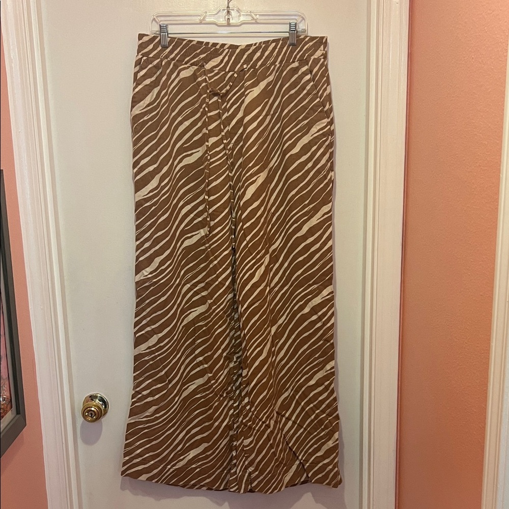 A New Day Tan Wide Leg Linen Pants
